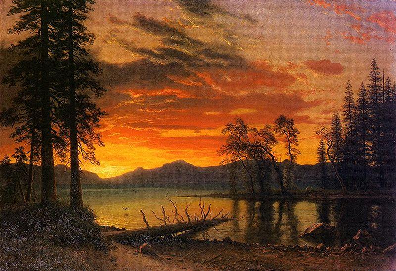 Albert Bierstadt Sunset over the River China oil painting art